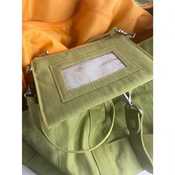 NEW Baggallini XL Hampton Bright Green/Orange Satchel Travel Gym Carry All TBag - Picture 11 of 14